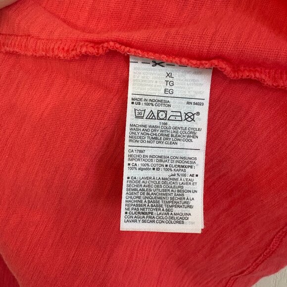 Old Navy Slub Knit Button Front Tank Top Sleeveless Coral Size XL NEW - Picture 5 of 5